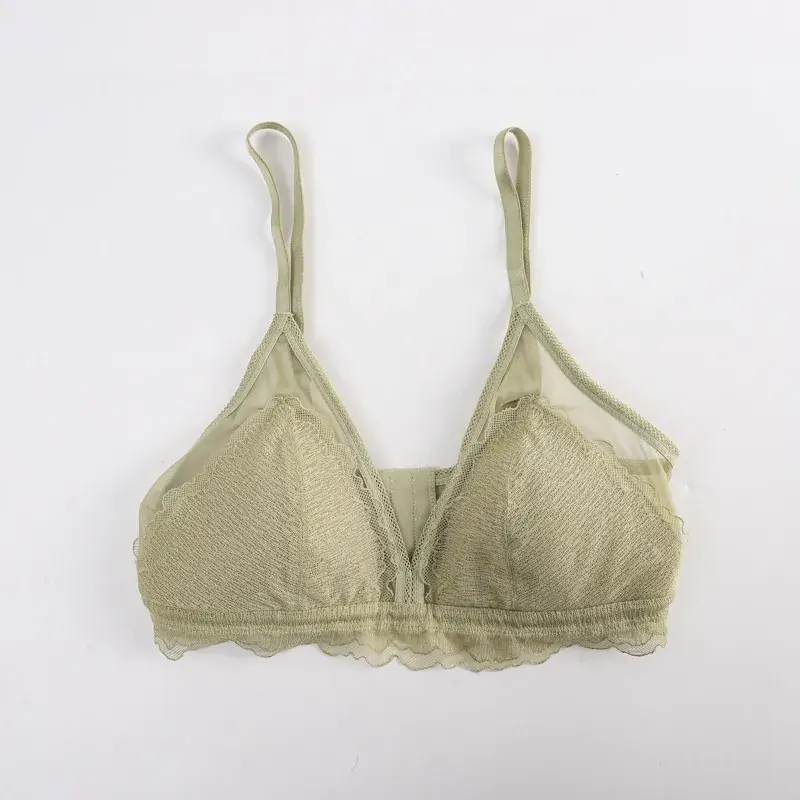 100 Silk Lace Bra Triangle Cup Summer Thin - Image 4