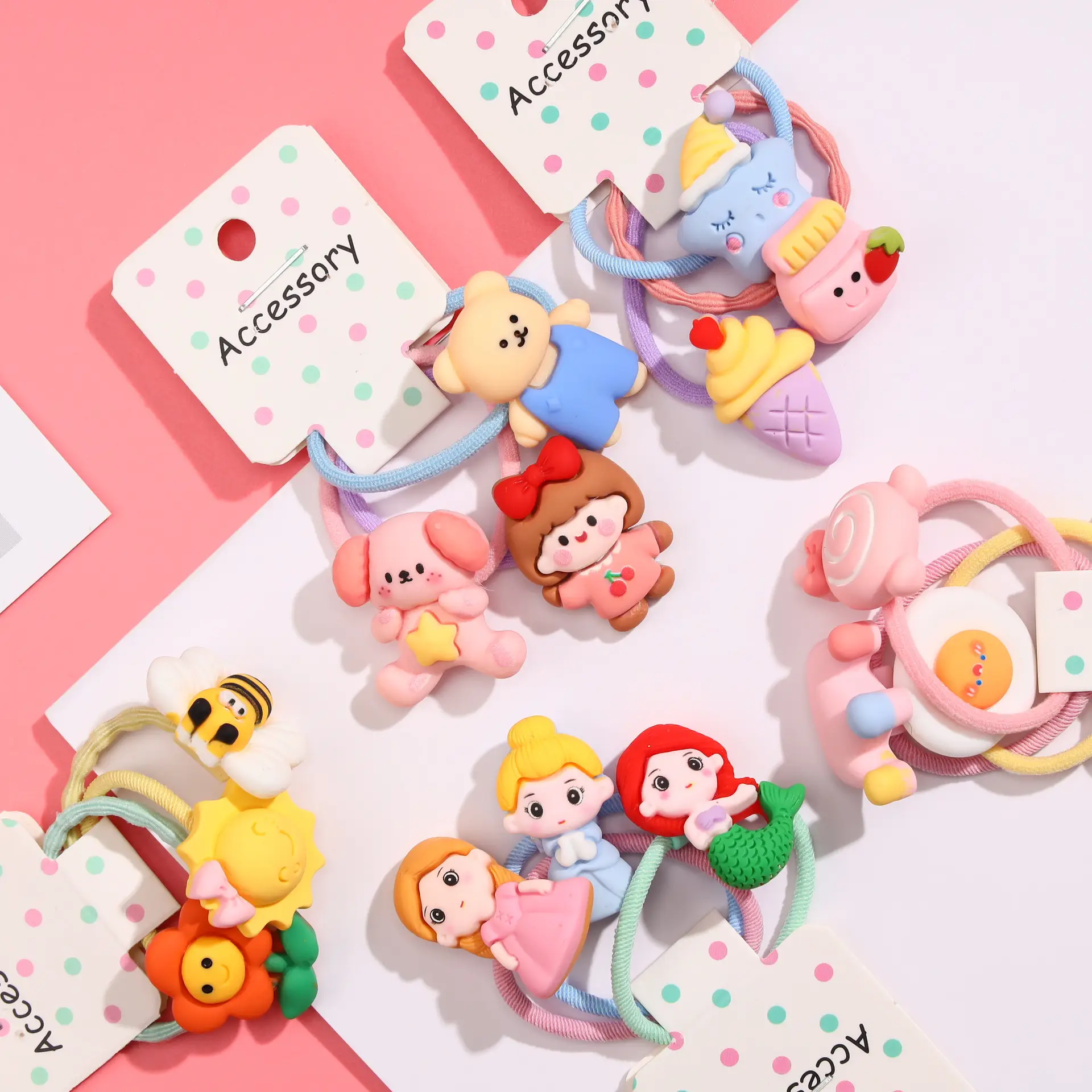 New Kids Hair Ring Candy Color Cartoon Sweet Cute