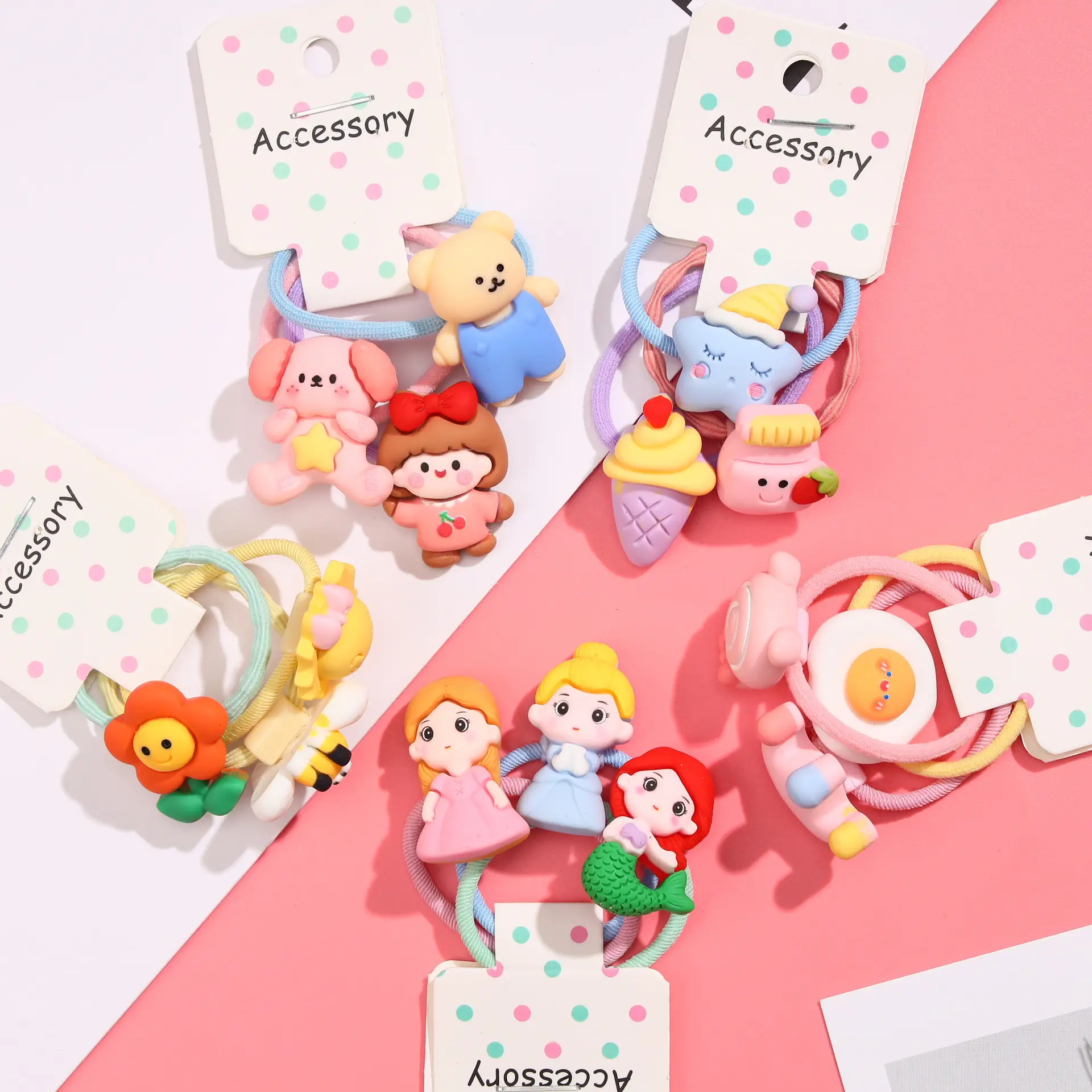 New Kids Hair Ring Candy Color Cartoon Sweet Cute