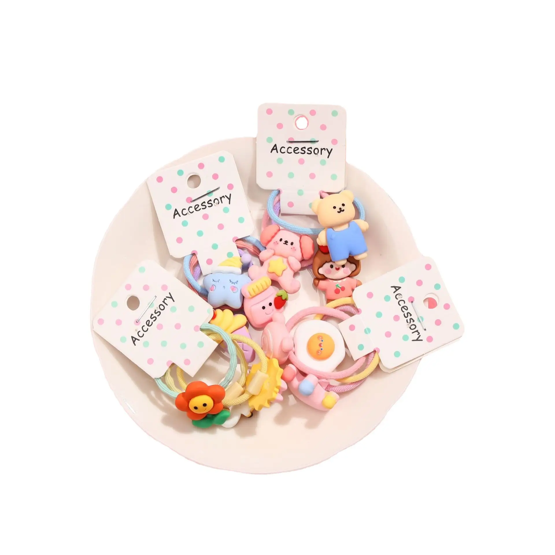 New Kids Hair Ring Candy Color Cartoon Sweet Cute