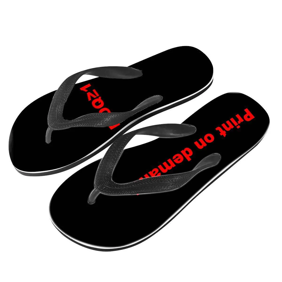 Black Printed EVA Flip Flops for Summer Beach Wear