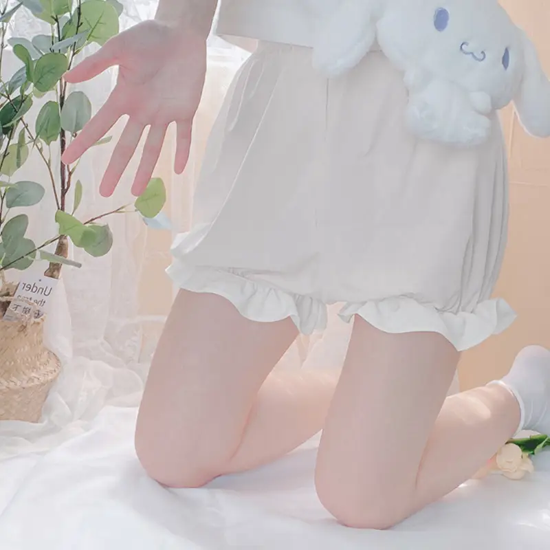 Women's Blue Ruffled Shorts with Cute Toy Pouch - Image 7