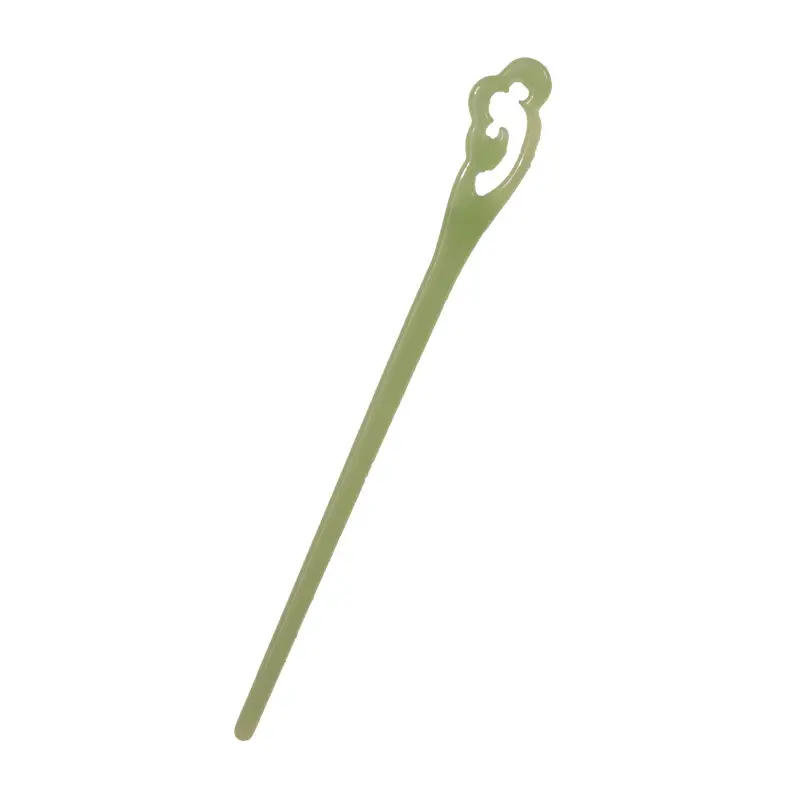 Vintage Imitation Jade Acrylic Hairpin with Holographic Finish - Image 46