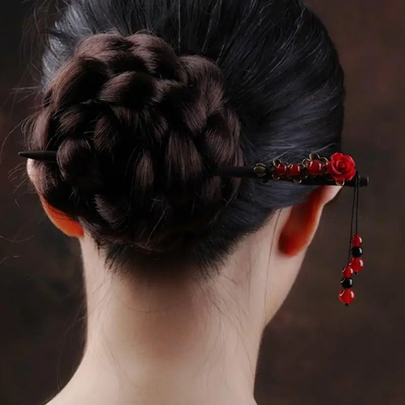 Vintage Imitation Jade Acrylic Hairpin with Holographic Finish — feature 26