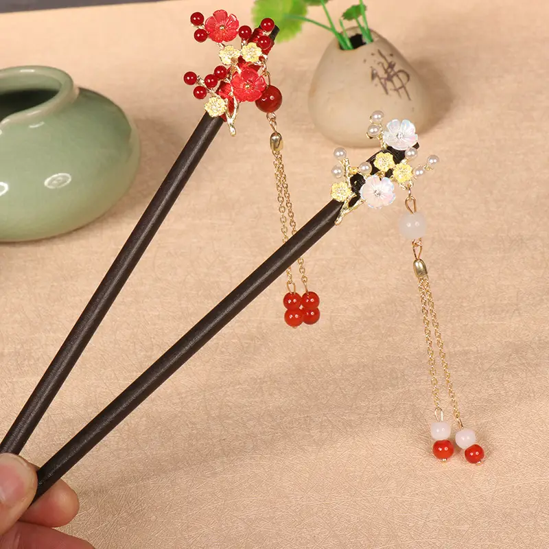 Vintage Imitation Jade Acrylic Hairpin with Holographic Finish — feature 40