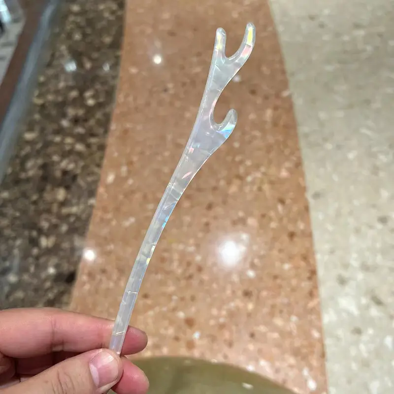Vintage Imitation Jade Acrylic Hairpin with Holographic Finish - Image 14