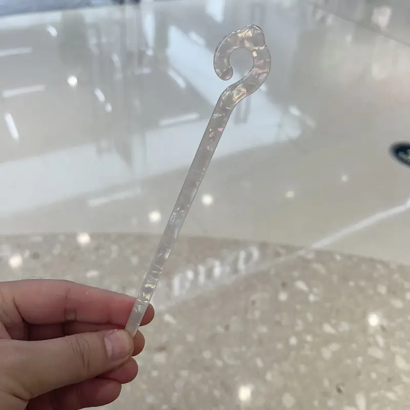 Vintage Imitation Jade Acrylic Hairpin with Holographic Finish - Image 27
