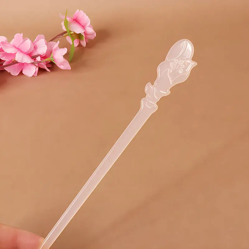 Vintage Imitation Jade Acrylic Hairpin with Holographic Finish - Image 33