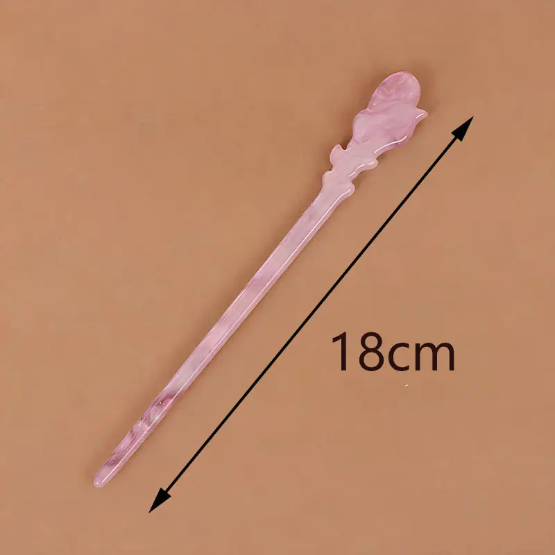 Vintage Imitation Jade Acrylic Hairpin with Holographic Finish - Image 34