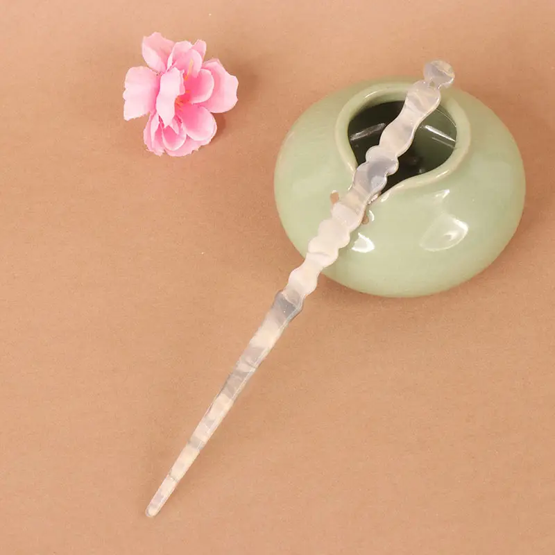 Vintage Imitation Jade Acrylic Hairpin with Holographic Finish - Image 37