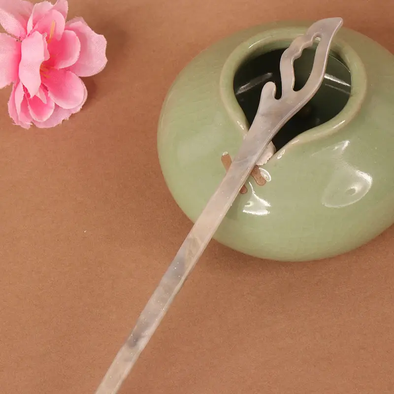 Vintage Imitation Jade Acrylic Hairpin with Holographic Finish - Image 40