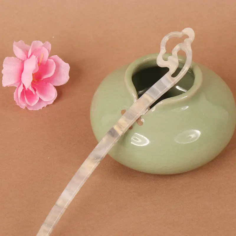 Vintage Imitation Jade Acrylic Hairpin with Holographic Finish - Image 41