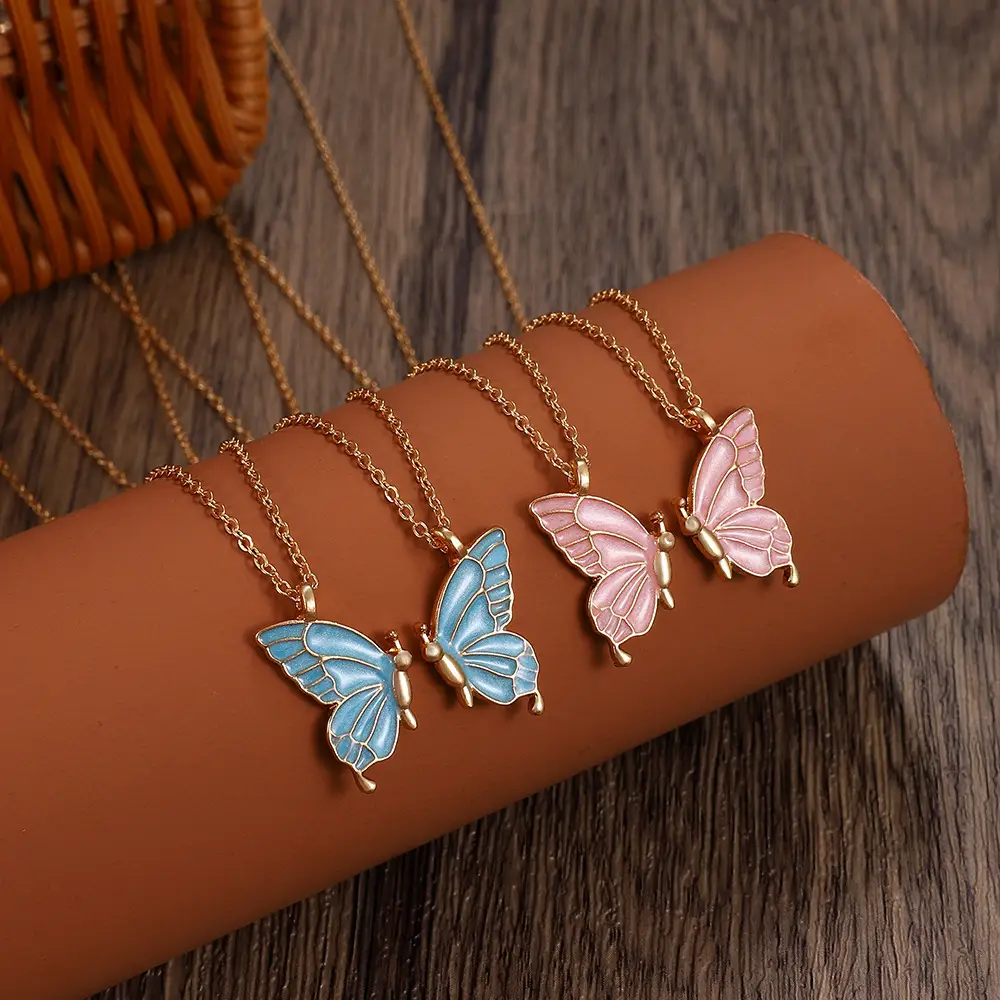 Pink Butterfly Necklace for Girls Friendship Gift — feature 9