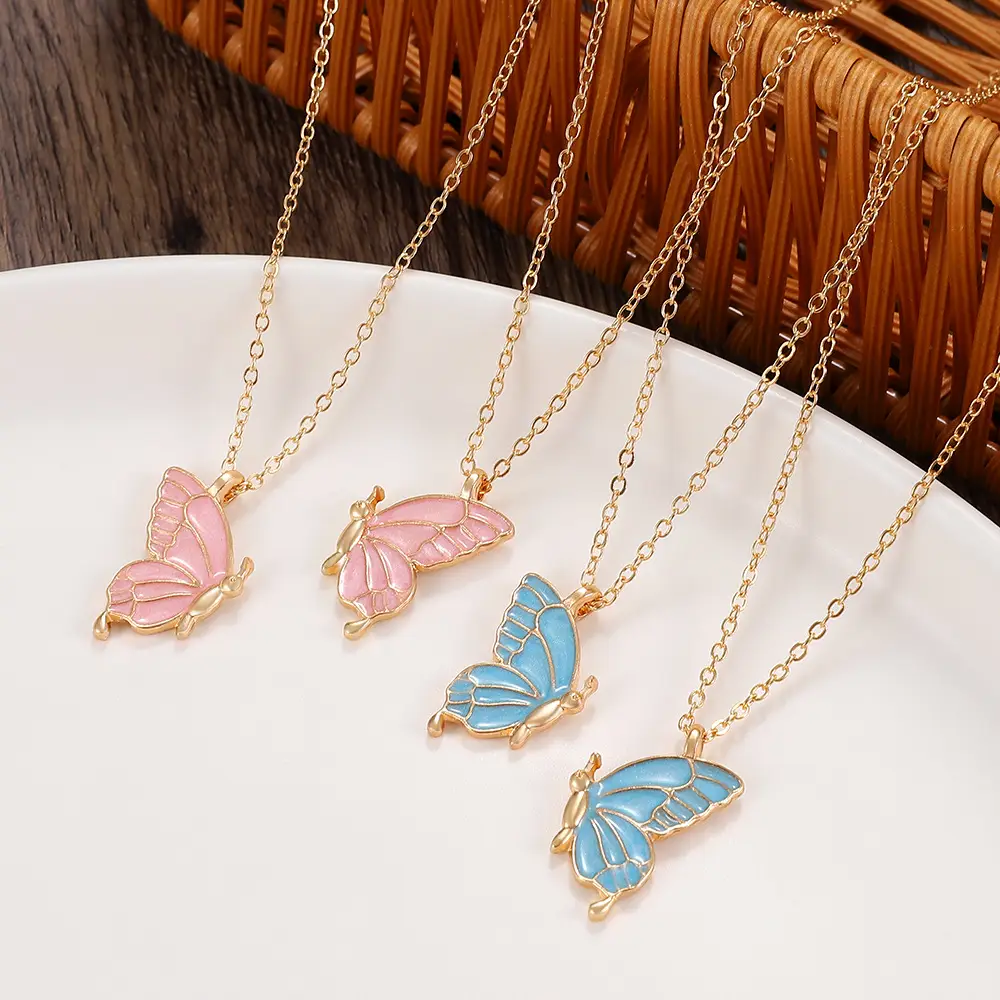 Pink Butterfly Necklace for Girls Friendship Gift — feature 6