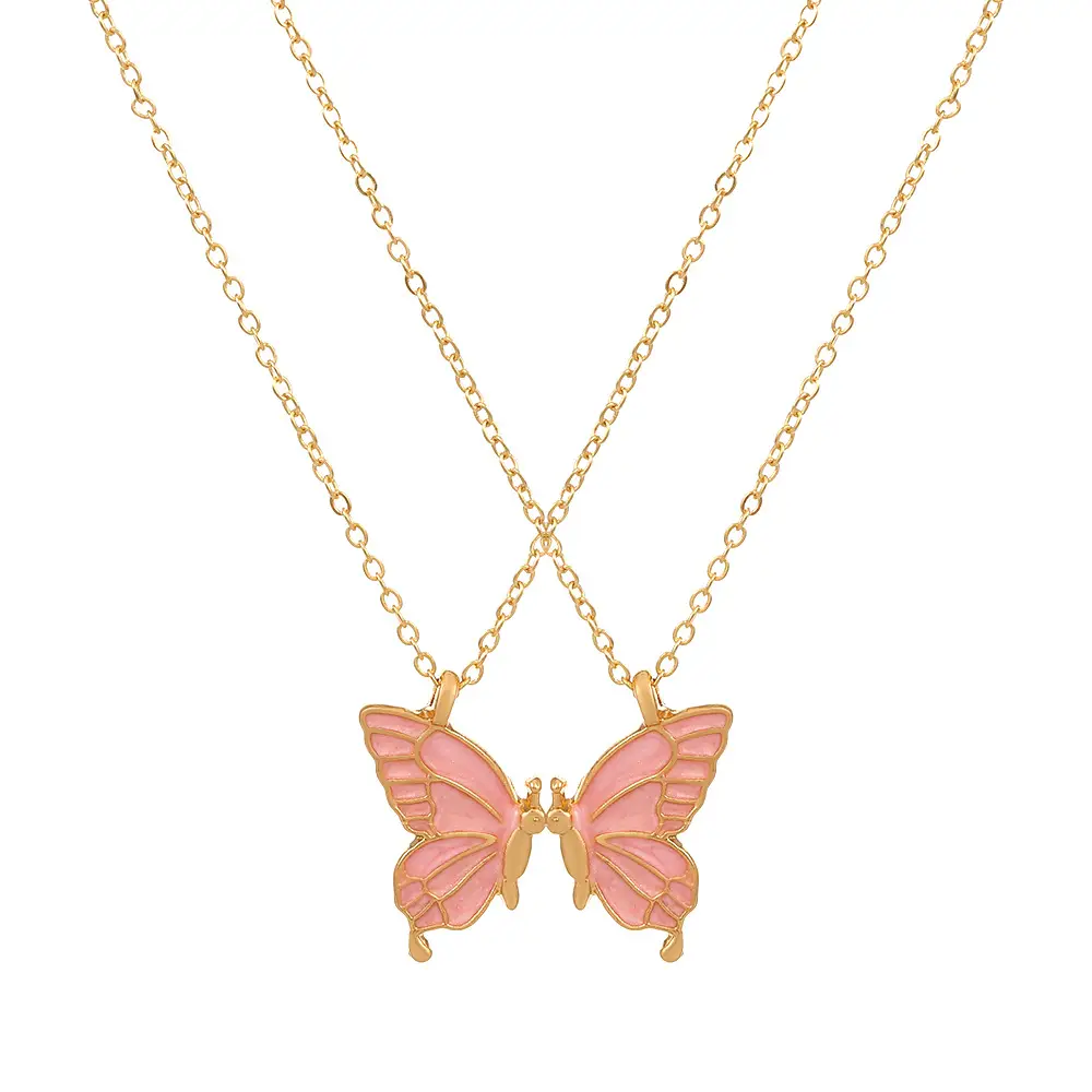 Pink Butterfly Necklace for Girls Friendship Gift - Image 10