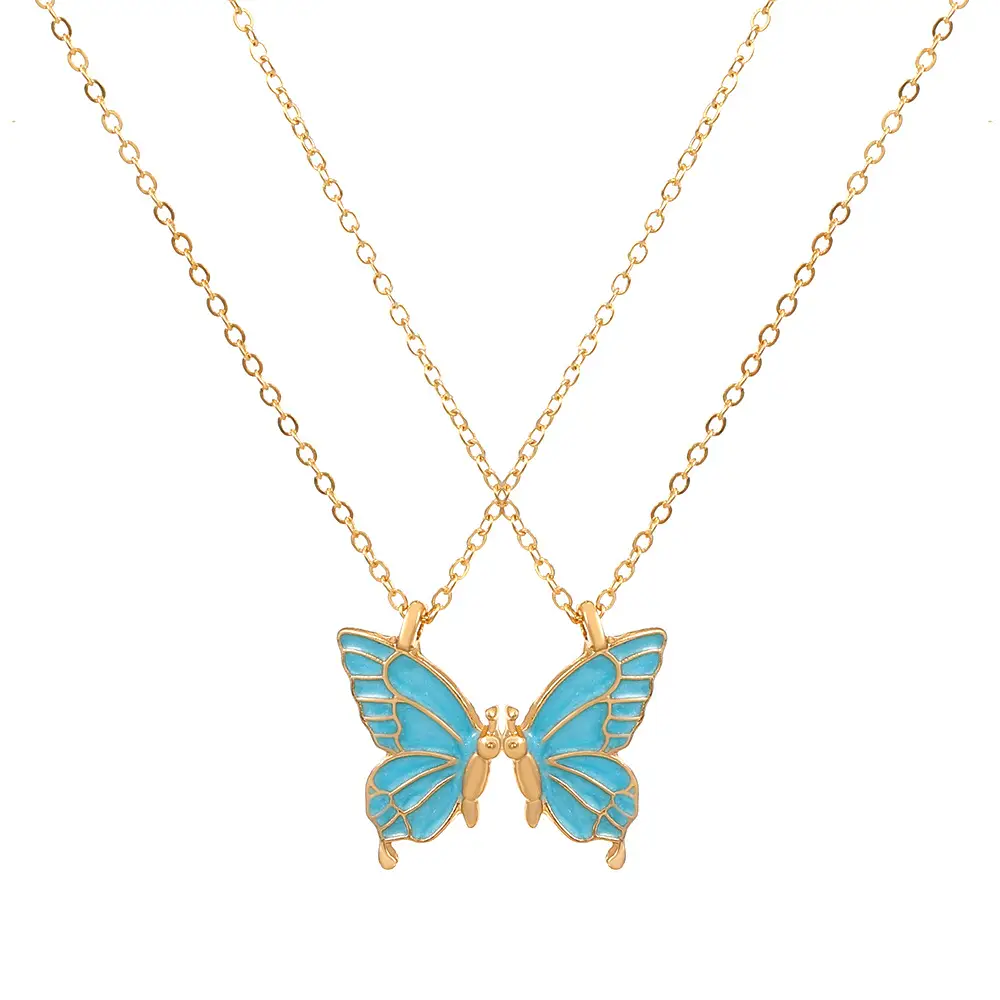 Pink Butterfly Necklace for Girls Friendship Gift - Image 2