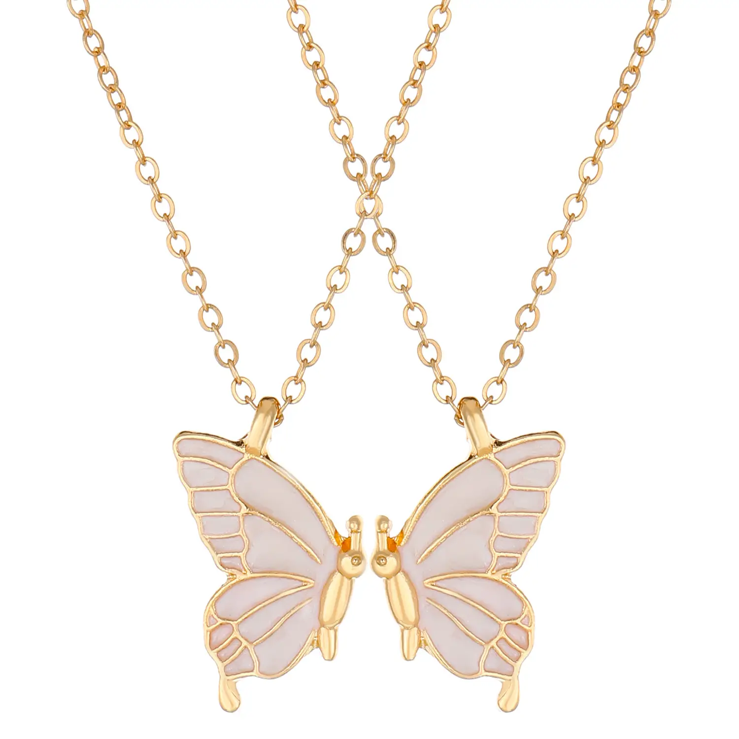 Pink Butterfly Necklace for Girls Friendship Gift - Image 3