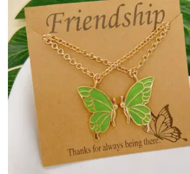 Pink Butterfly Necklace for Girls Friendship Gift - Image 5