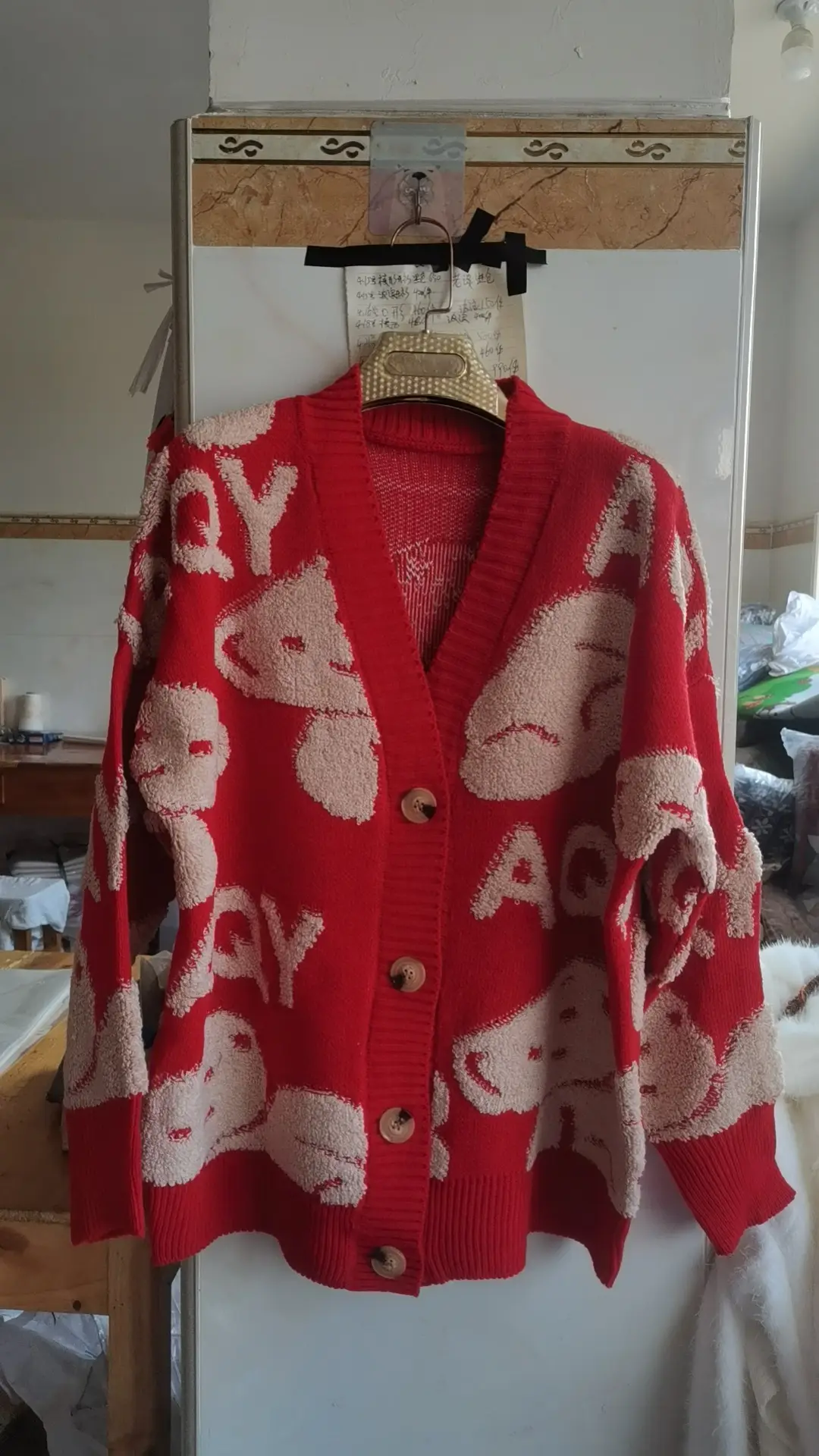 Women's Knitted Cardigan Outfit Loose Fit Winter Warm — feature 3