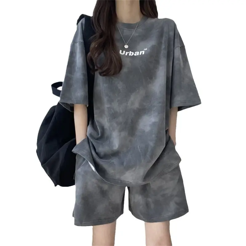 2026 Summer Plus Size Tie-Dye Loose Fit Shorts Set - Image 24