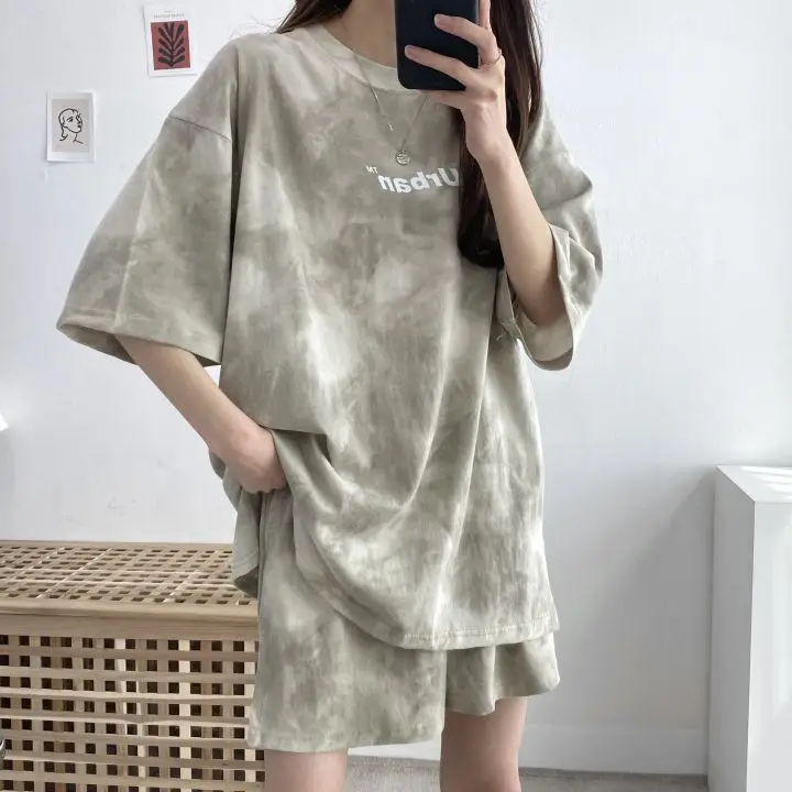 2026 Summer Plus Size Tie-Dye Loose Fit Shorts Set — feature 10