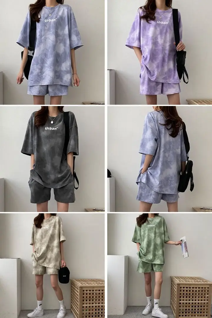 2026 Summer Plus Size Tie-Dye Loose Fit Shorts Set — feature 2
