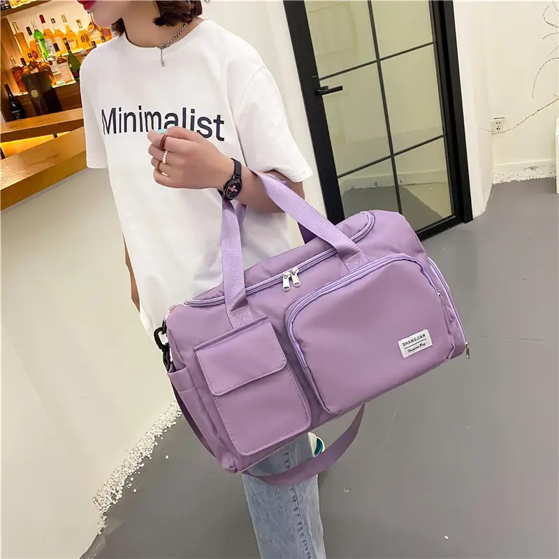 Women's Pink Shoulder Crossbody Yoga Storage Bag - Image 4