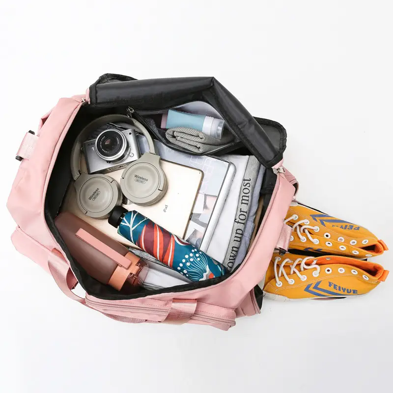Women's Pink Shoulder Crossbody Yoga Storage Bag - Image 6
