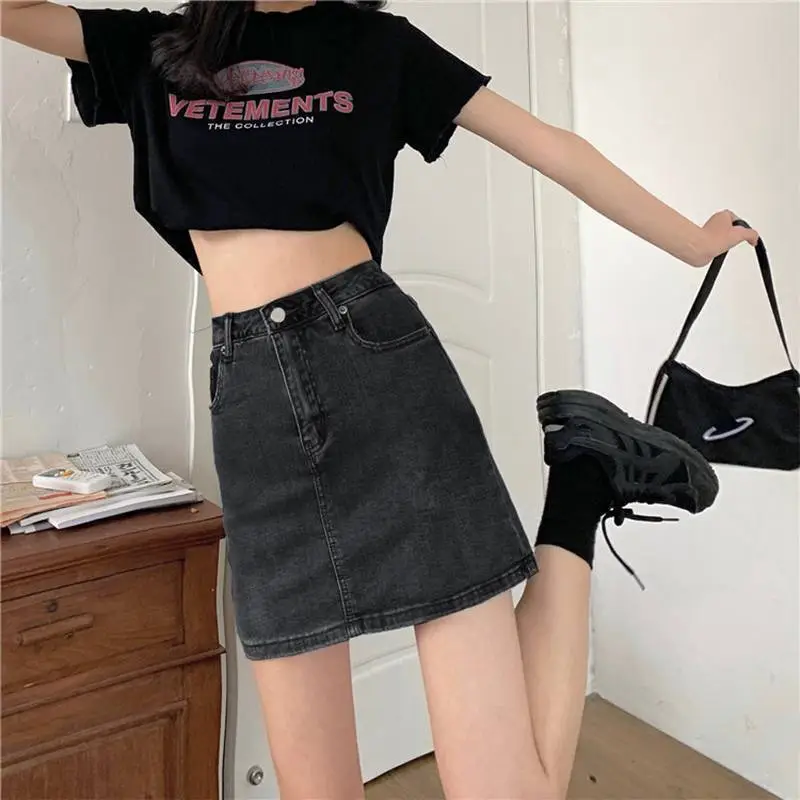 Women Denim High Waist Shorts Large Slimming Casual - Image 27