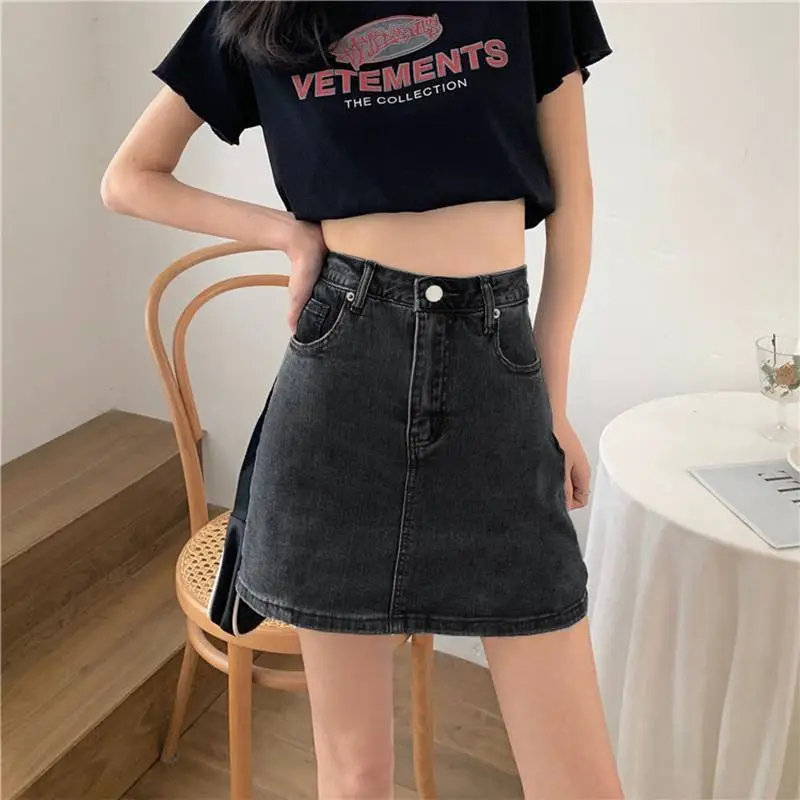 Women Denim High Waist Shorts Large Slimming Casual - Image 29