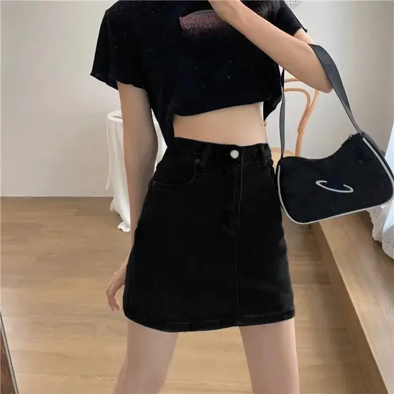 Women Denim High Waist Shorts Large Slimming Casual - Image 22
