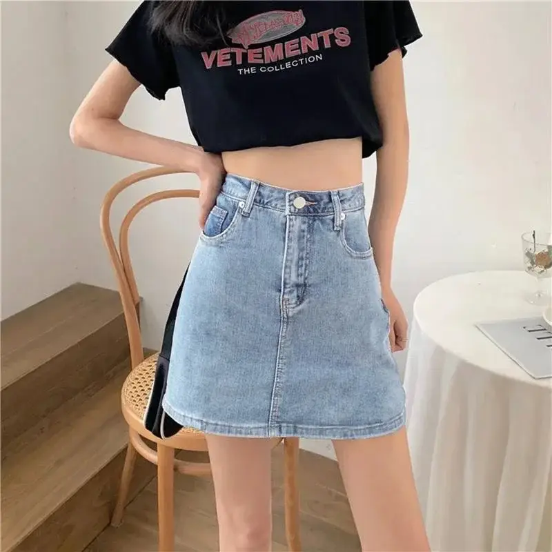 Women Denim High Waist Shorts Large Slimming Casual - Image 6