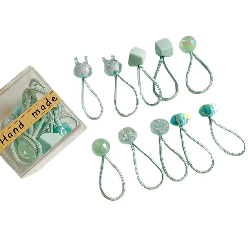 Girls Hair Rope with Crystal Pearl & Small Rubber Band