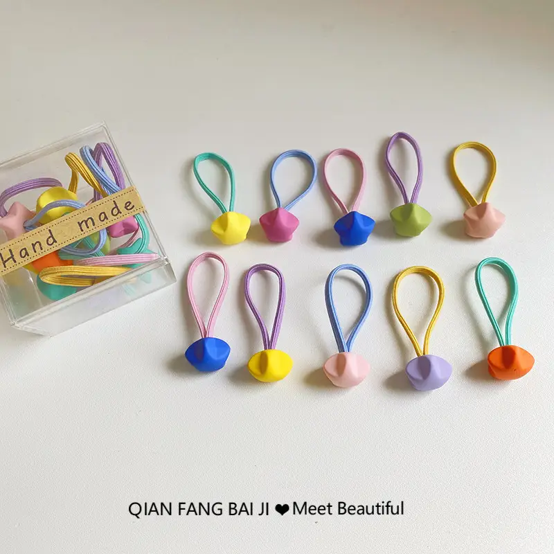 Girls Hair Rope with Crystal Pearl & Small Rubber Band
