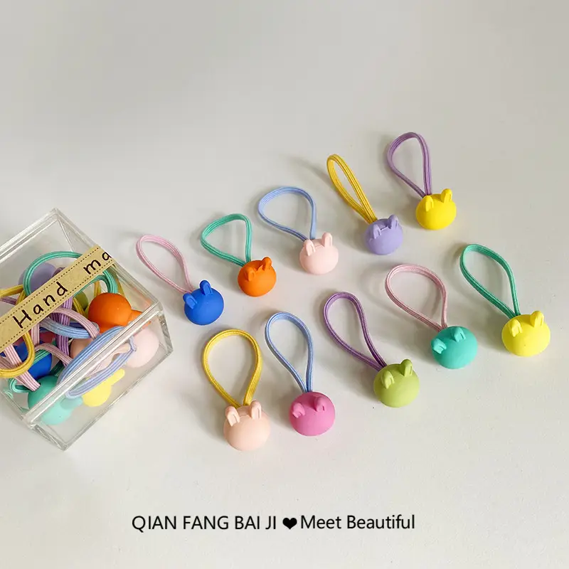 Girls Hair Rope with Crystal Pearl & Small Rubber Band