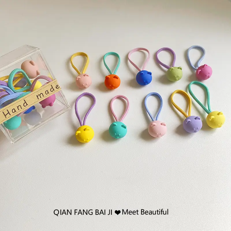 Girls Hair Rope with Crystal Pearl & Small Rubber Band