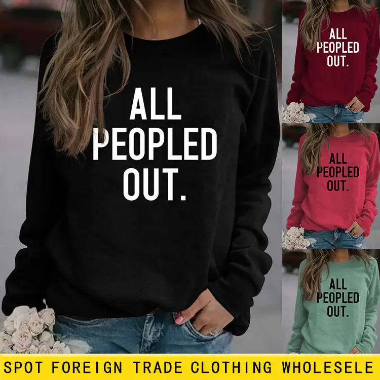 All Peopled Out Maroon Sweatshirt Large - Image 14