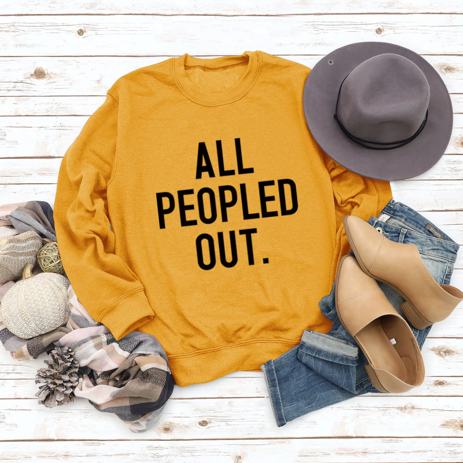 All Peopled Out Maroon Sweatshirt Large - Image 4