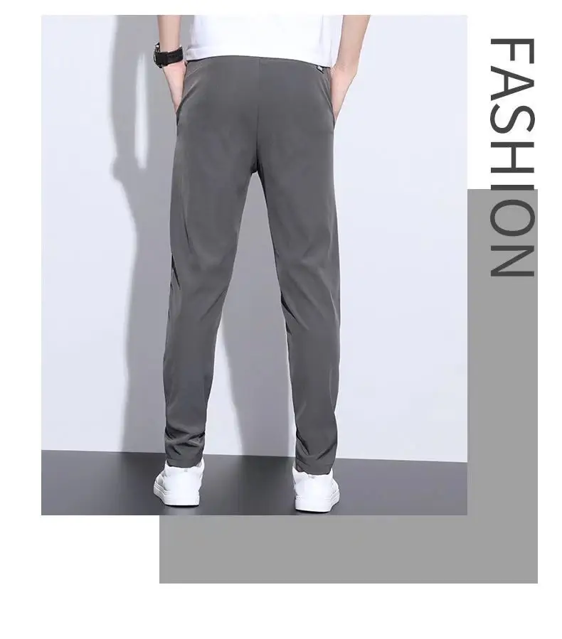 Men Grey Stretch Slim Track Pants with Side Zip — feature 6