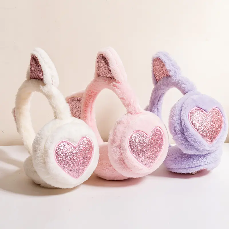 Winter New Warm Earmuffs in Stock Wholesale Thickened Plush Retractable Cat Ears Kidsren's Earmuffs Earbags for Women