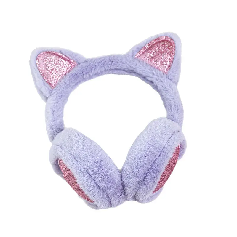 Winter New Warm Earmuffs in Stock Wholesale Thickened Plush Retractable Cat Ears Kidsren's Earmuffs Earbags for Women