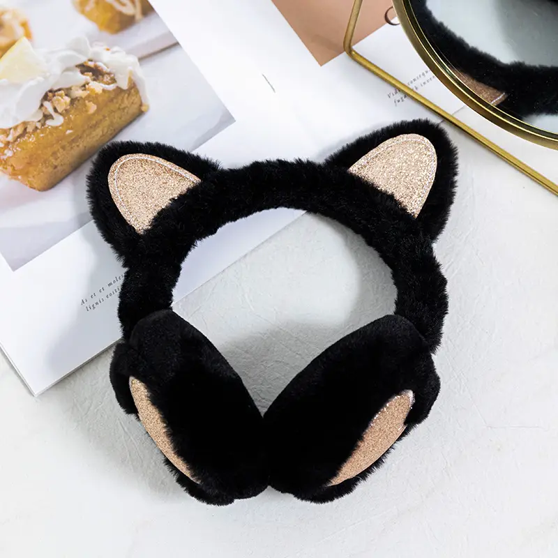 Winter New Warm Earmuffs in Stock Wholesale Thickened Plush Retractable Cat Ears Kidsren's Earmuffs Earbags for Women