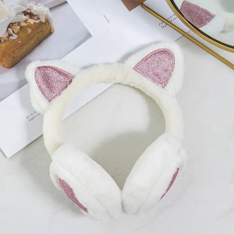Winter New Warm Earmuffs in Stock Wholesale Thickened Plush Retractable Cat Ears Kidsren's Earmuffs Earbags for Women