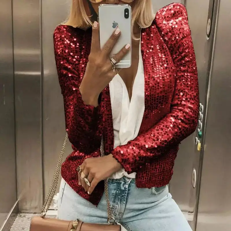 2025 Sequined Crossbody Jacket for Women Spring Outwear - Image 17