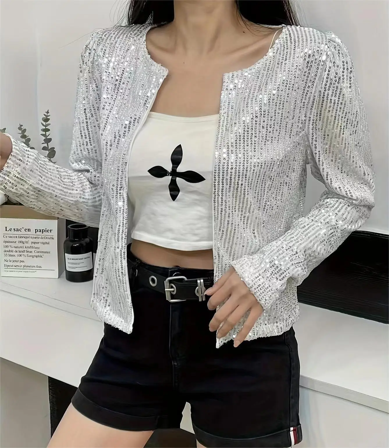 2025 Sequined Crossbody Jacket for Women Spring Outwear - Image 13