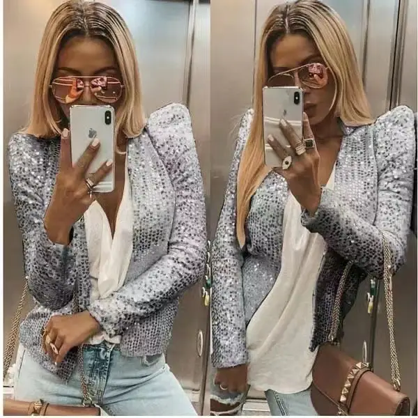 2025 Sequined Crossbody Jacket for Women Spring Outwear - Image 6