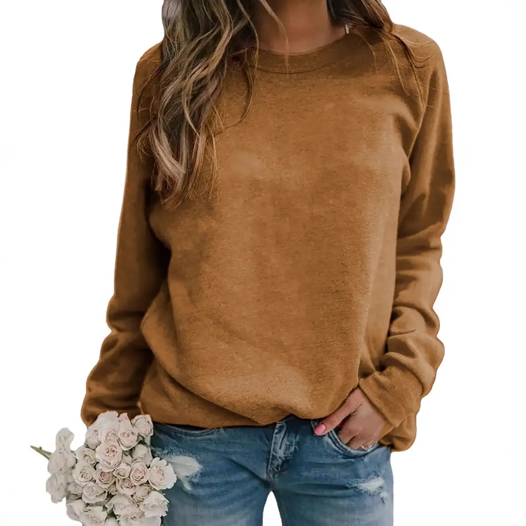 Black Round Neck Sweatshirt for Women Winter Casual Wear - Image 16