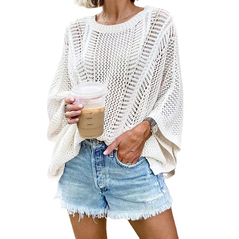 Pink Knitted Vacation Sweater for Women - Image 10