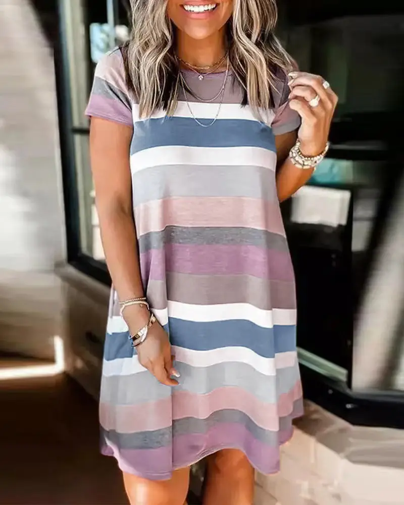 Women's 2022 Striped Loose Summer Dress - Image 5