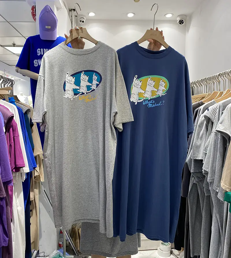 Women Cotton Three Cats T-Shirt Grey Blue Summer Casual — feature 16